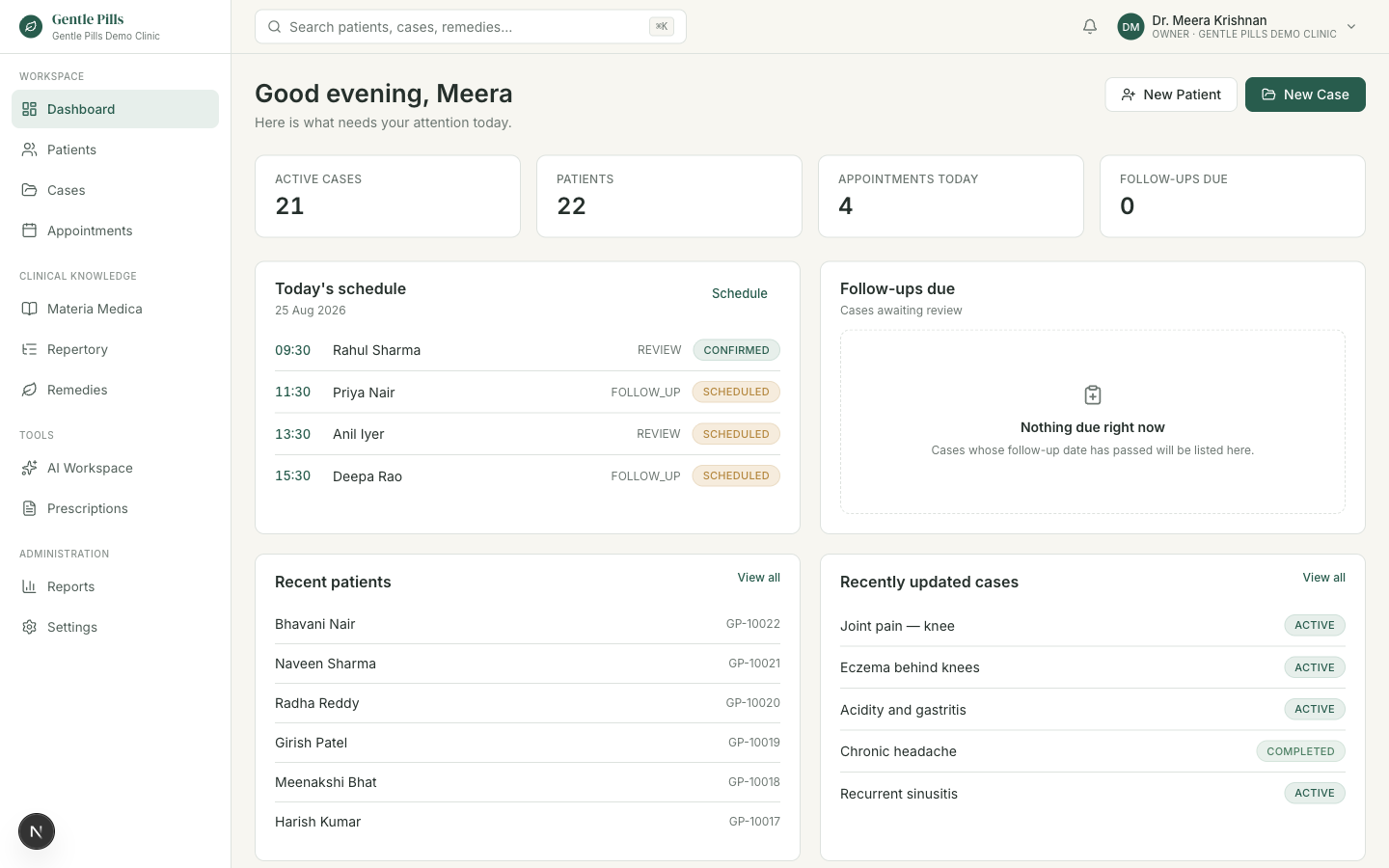 Your day at a glance — Gentle Pills screenshot